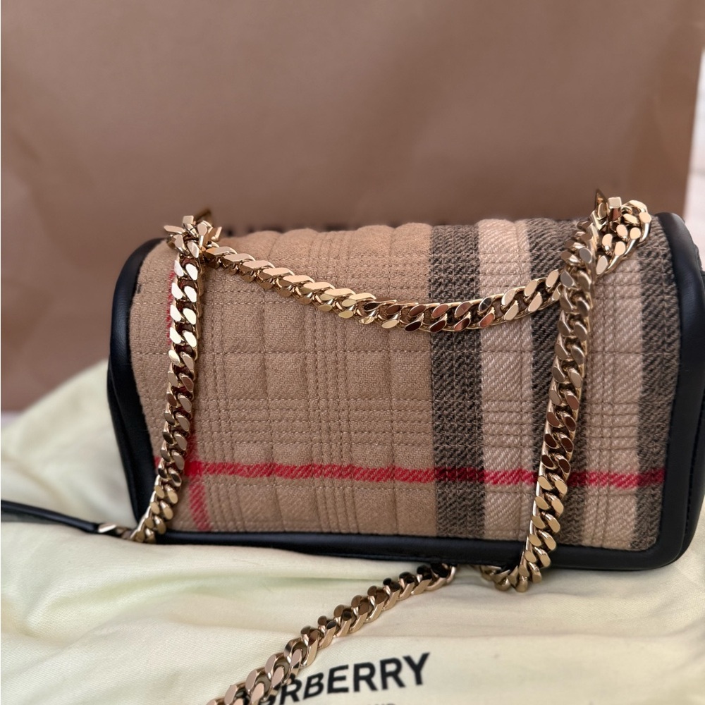 Burberry Plaid Crossbody Bag - Black, Tan, and Red - Picture 5 of 5